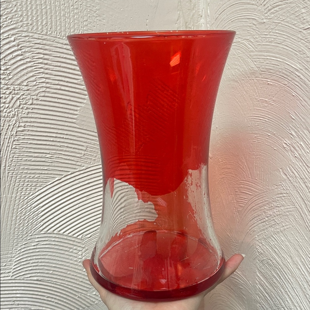 Elegant Red Glass Vase